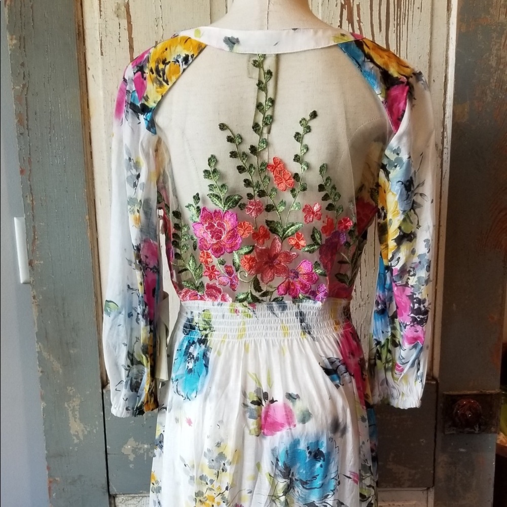 Aratta embroidered floral maxi dress